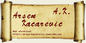 Arsen Kačarević vizit kartica